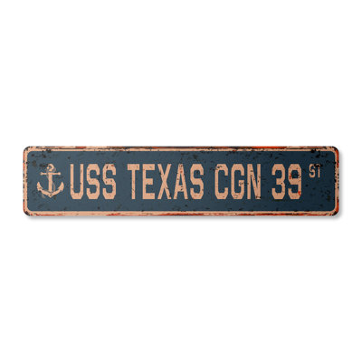 Plaque de rue Texas Aluminium 39 po x 6 po x 24 po
