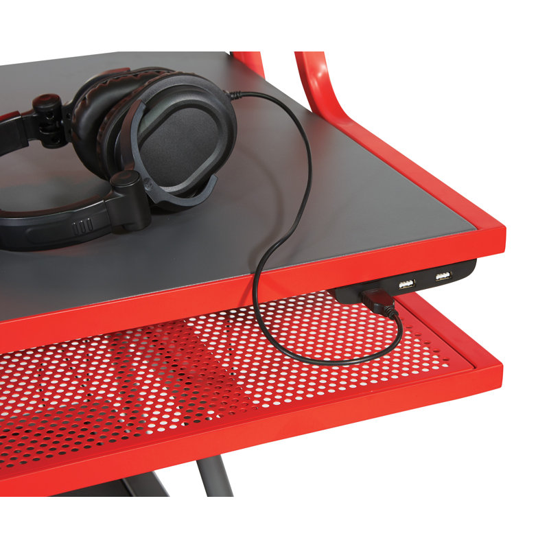 Computer Desk, Black / Red