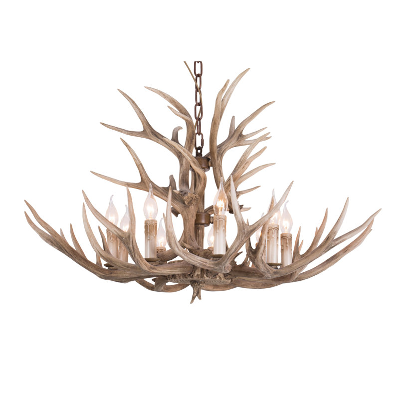 Lustre en bois à 2 niveaux 9 lumières Whittingham Eclectic