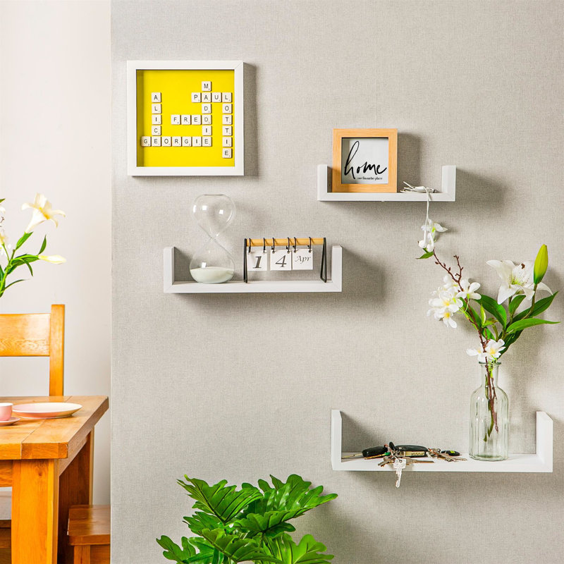 6 Piece U-Shaped Floating Shelf