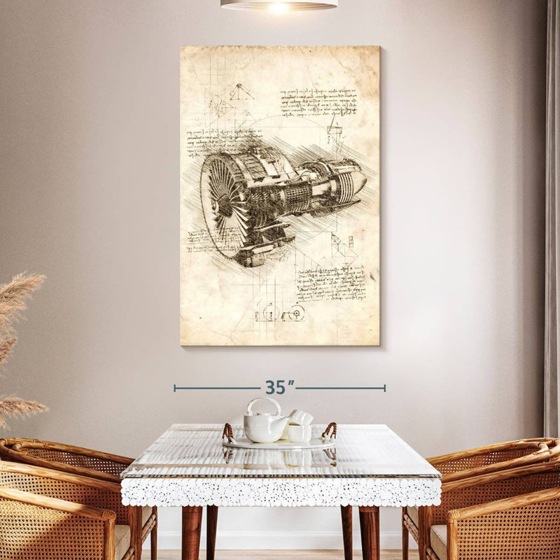 Laelle Jet Engine Sepia, 51" H x 34" W