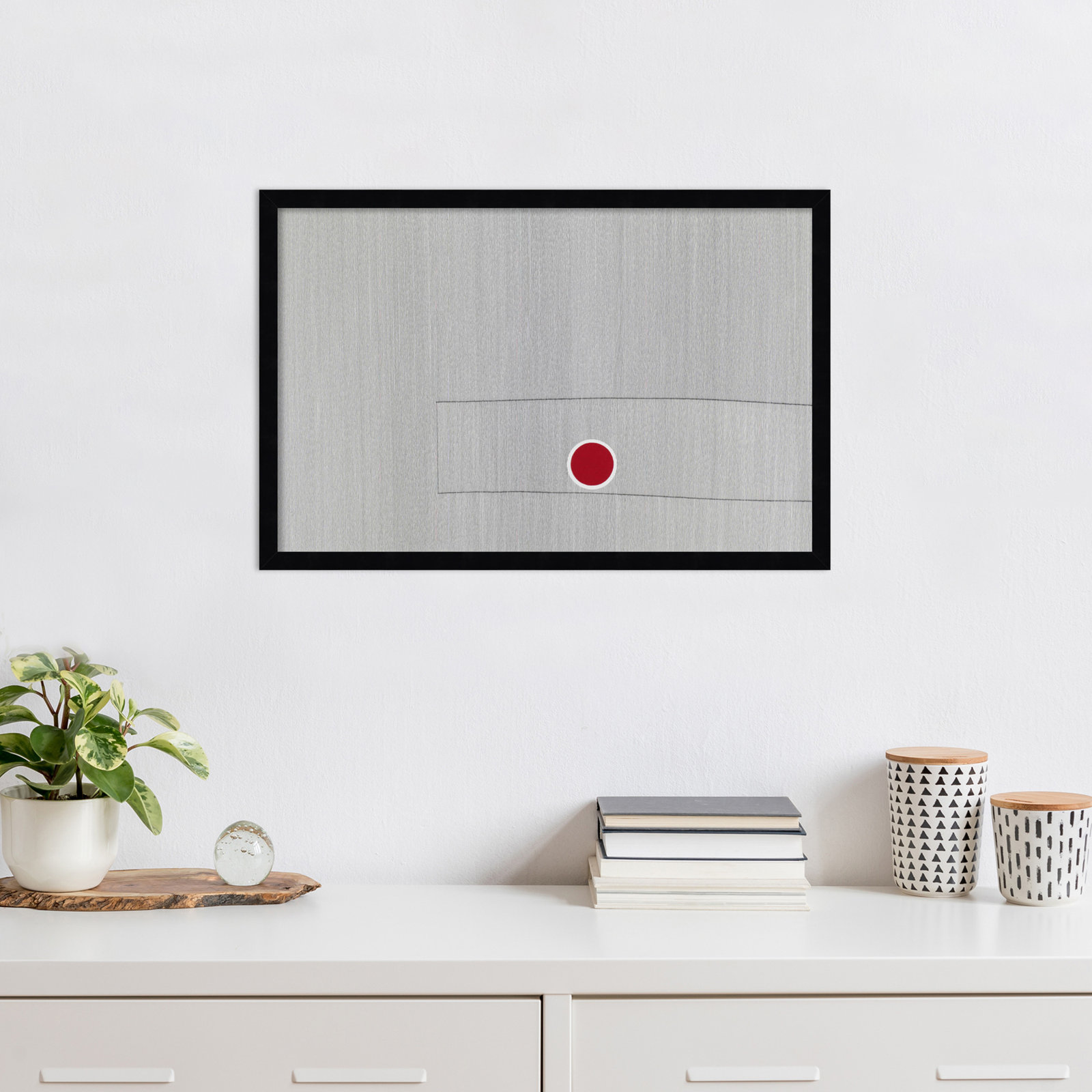 Grey Drawing Fifty Seven by Alex Dunn, Black, 17" H x 25" W x 1" D