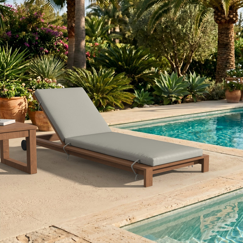 Lani Sunbrella® Outdoor Chaise Lounge Cushion, 25" W x 79" D, Sunbrella Play Sage
