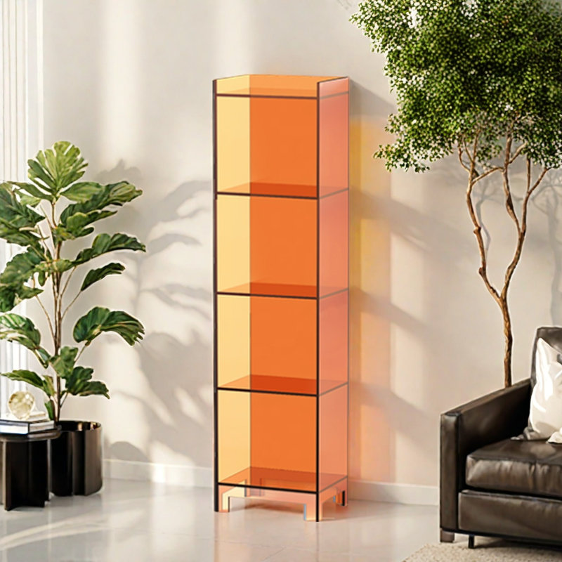 Bibliothèque simple, tendance et belle, (5 tablettes) H 61 po x l 15,7 po x P 11,8 po, Orange