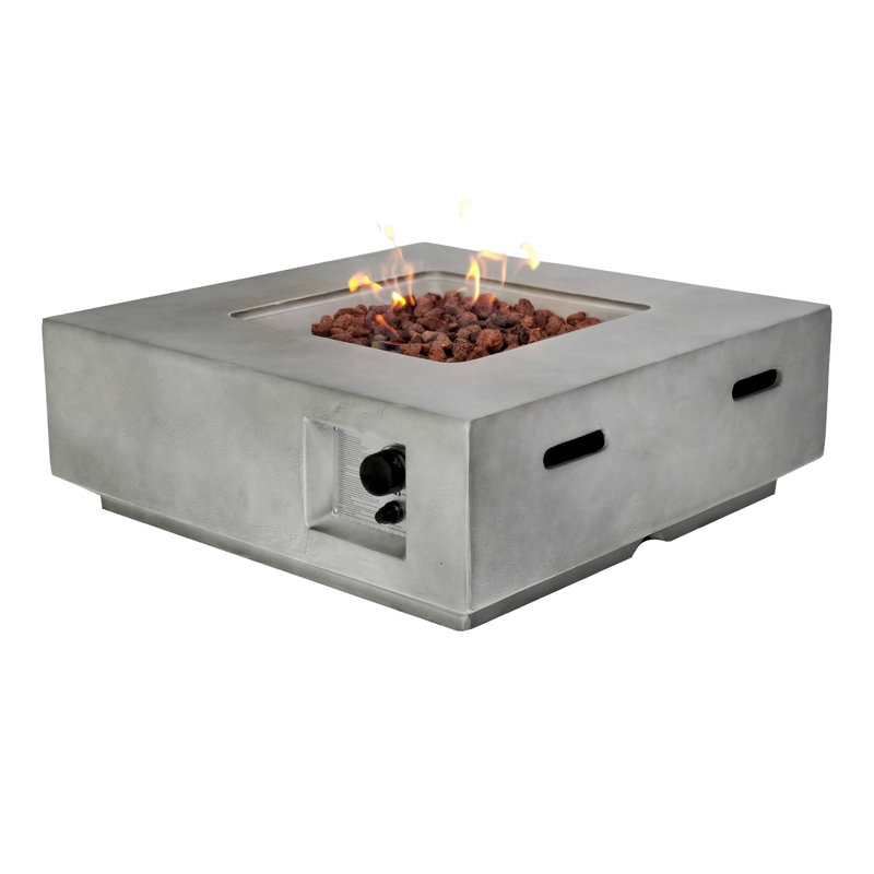 Acorn Rattan 6 Seat Corner Sofa Set with GRC Firepit in Dove Grey