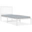 Metal Bed Frame with Headboard White-276808365