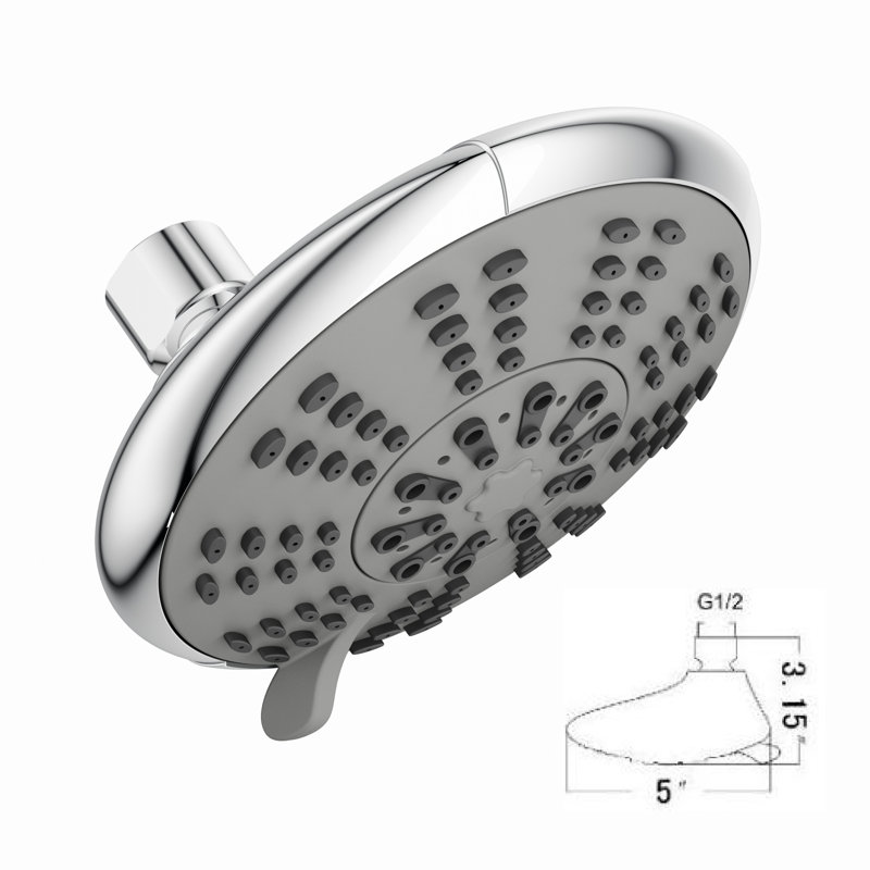 Pomme de douche double 5 pouces avec boyau 5 pi Ana Bath, Chrome