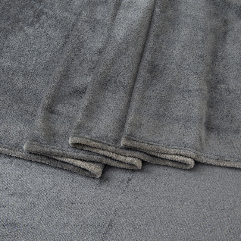 Ultra Soft Micro Plush Velvet Solid Sheet Sets, California King, Gray