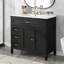 Meuble-lavabo noir 36 po avec lavabo, tiroirs et armoire pour une décoration moderne et élégante