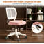 Fauteuil de bureau ergonomique compact pivotant sans accoudoirs, chaise de bureau rembourrée en filet pour enfants et adolescents-268213529