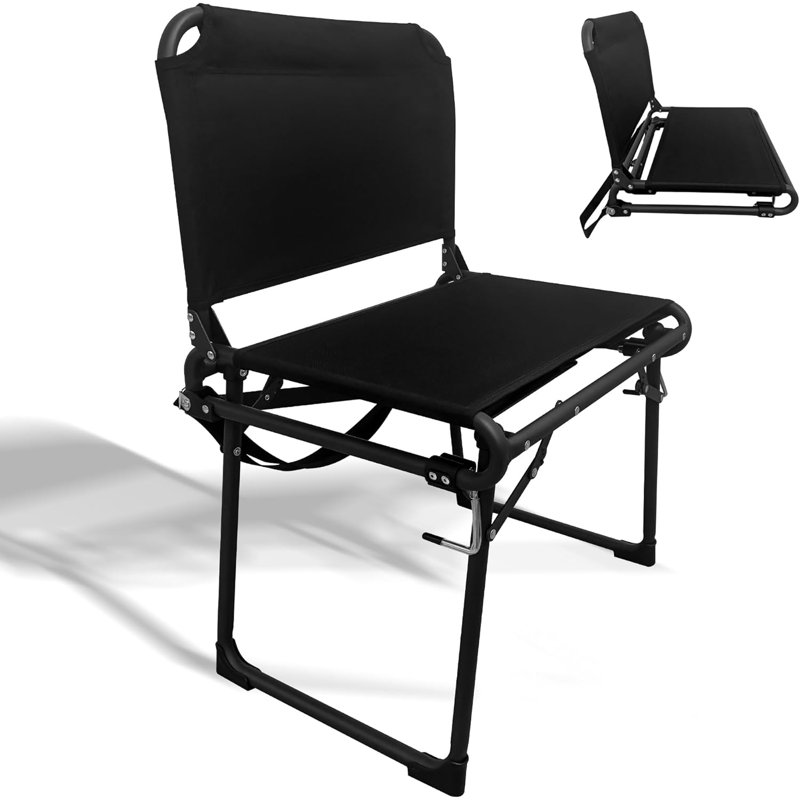Stadium Seat For Bleachers With Legs, Portable Folding Stadium Chair Bleacher Chair With Back Support & Shoulder Strap For Camping & Outdoor Events