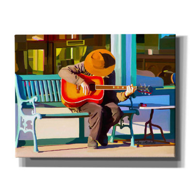 Reproduction sur toile tendue, "Play His guitare" par Ata Alishahi