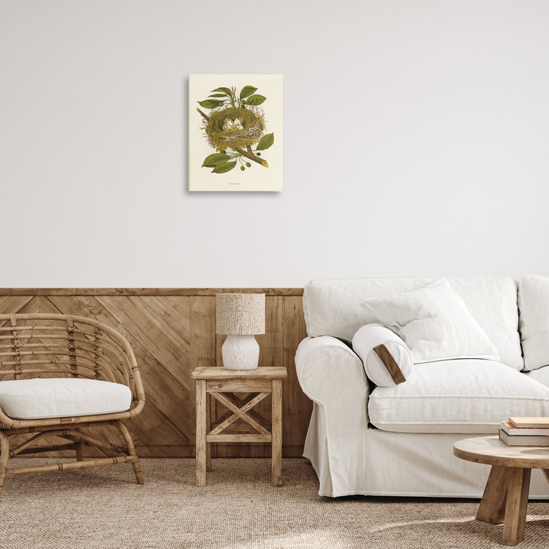  Art mural sur toile Birdni avec des œufs tachetés par Tina Higgins Designs, Inc., H 20 po x l 16 po