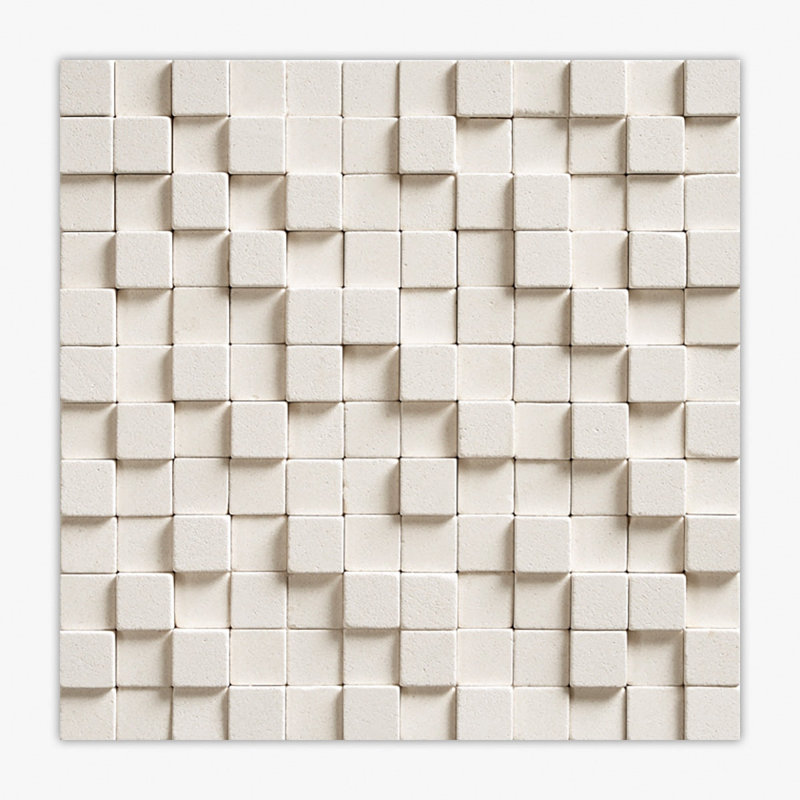 Champagne Tumbled 1x1 3-D Limestone Mosaic