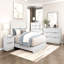 Lit de luxe luxueux avec perle blanche et très grand lit d'ameublement doux-1562792423