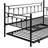 Daybed With Trundle In Black - Modern And Space, Metal Build For Durability, Silent Stable, Easy Assembly Kit Provided, Compatible All Mattresses, 250/350 Lbs Weight Limit Construction Reliable