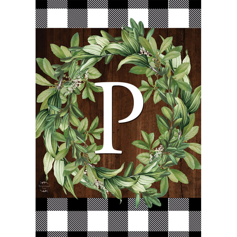 Drapeau de jardin couronne monogramme P