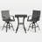 Patio Bar Dining Set With Square Bar Table And Armrest Bar Height Chairs (Set Of 3)-695840426