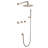 10" Brushed Gold Wall Mounted Knob Handles Shower System With Handheld Shower