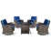 Aluel 7-Pieces Outdoor Wicker Rocking and Swivel Chairs & Fire Pit Table Conversation Set With Cushions