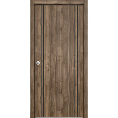 Porte pliante en bois massif massif