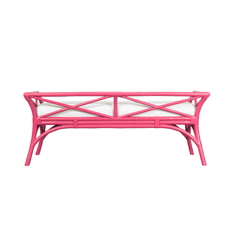 Wicker Bench, Hot Pink