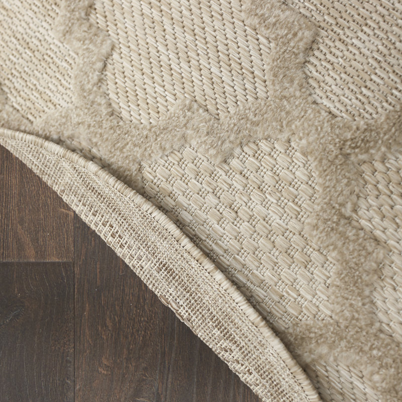 Monita Geometric Indoor / Outdoor Rug, Round 4'