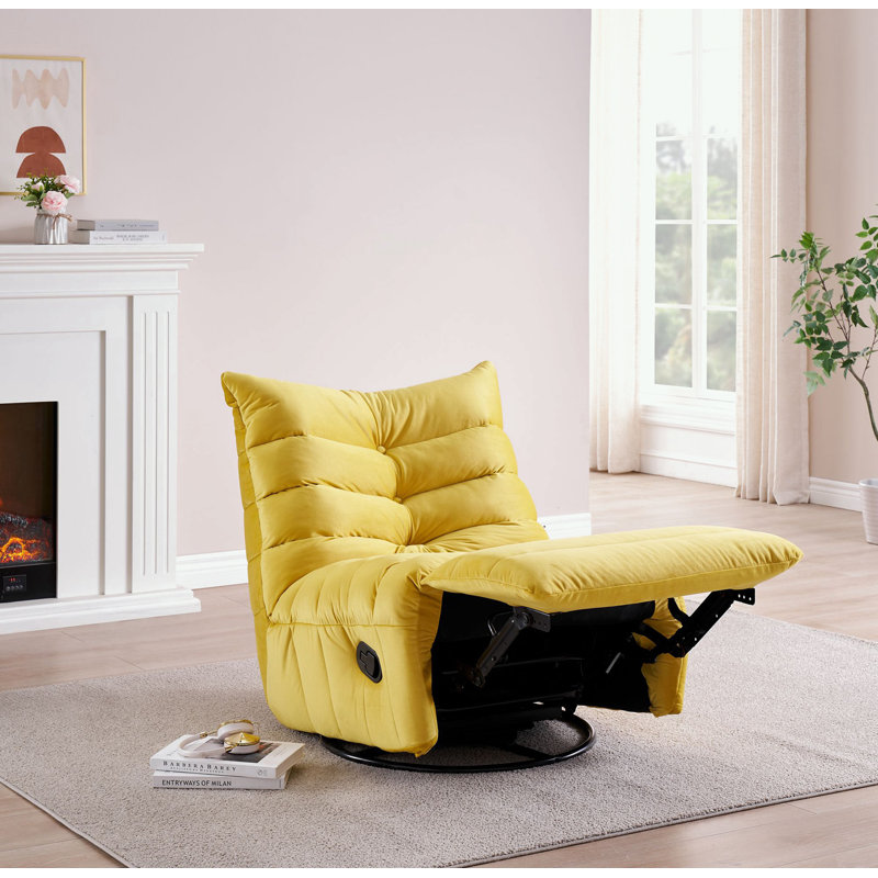 Chaise longue en velours Namra, Jaune