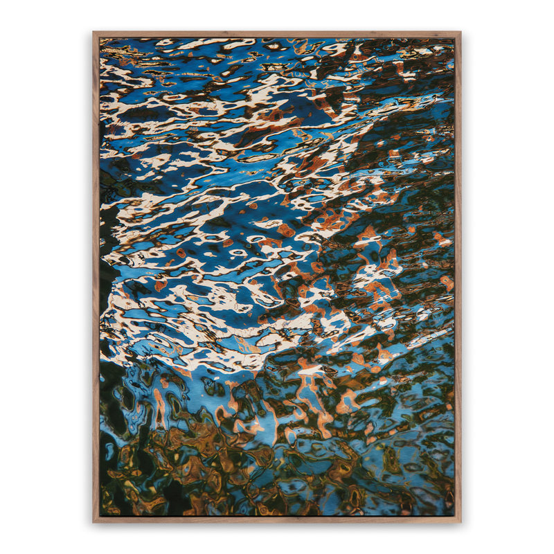 Reflecting Blue Print by Geoffrey Baris, Dark Brown Framed, 40" H x 30" W x 2" D