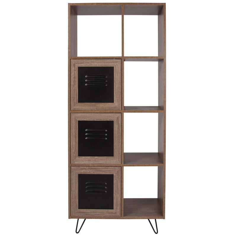 Bibliothèque de rangement rustique à 5 cubes Eloisa