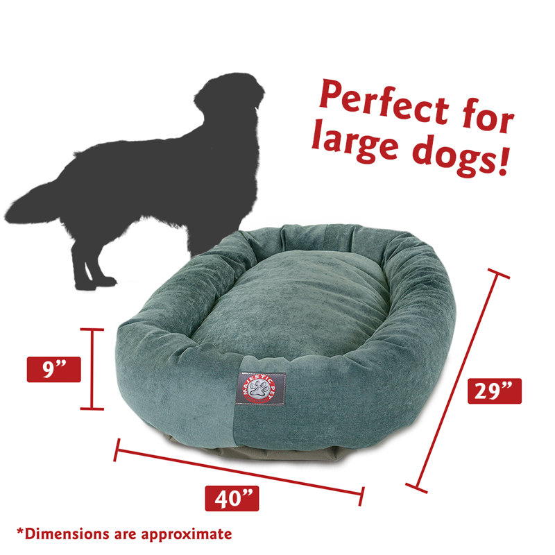 Lit ovale pour animal de compagnie, Grand ( l 29 po x P 40 po x H 9 po), Bleu ciel