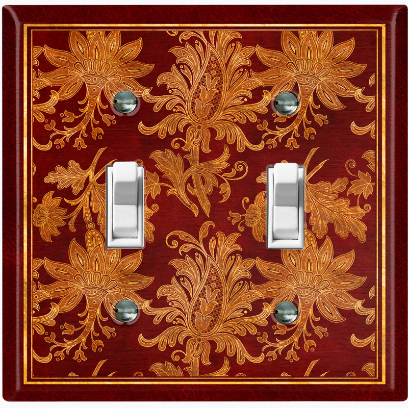 Patterned 2 - Gang Toggle Light Switch Standard Wall Plate