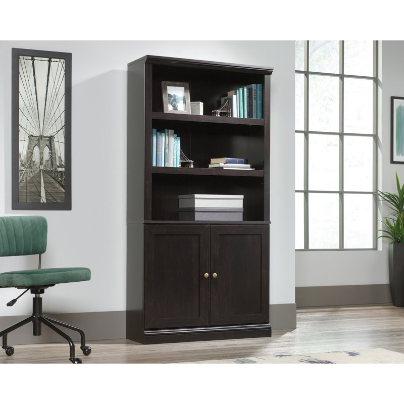 St. Nicholas Standard Bookcase, Black/Silver, (3 Shelves) 69.76"H x 35.28"W x 10.75"D