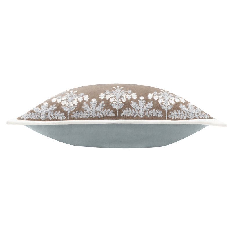Winter Bloom Square Cushion, Brown