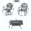 Ensemble de salle à manger 7 pièces en aluminium coulé toutes saisons comprenant 2 chaises pivotantes, 4 chaises et une table rectangulaire avec cadre