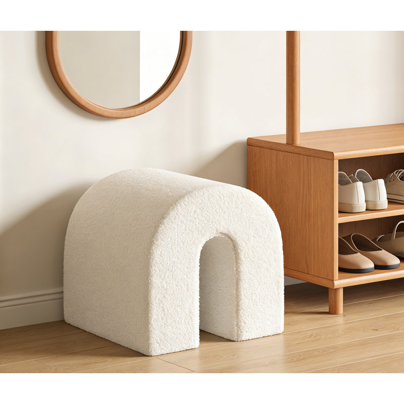 Pouf ottoman moderne rembourré blanc, Blanc