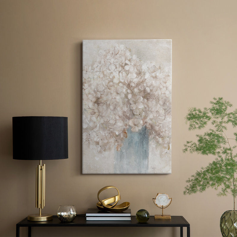 Hushed Hydrangeas -Custom Wrapped Gallery Cavas, 27" H x 18" W