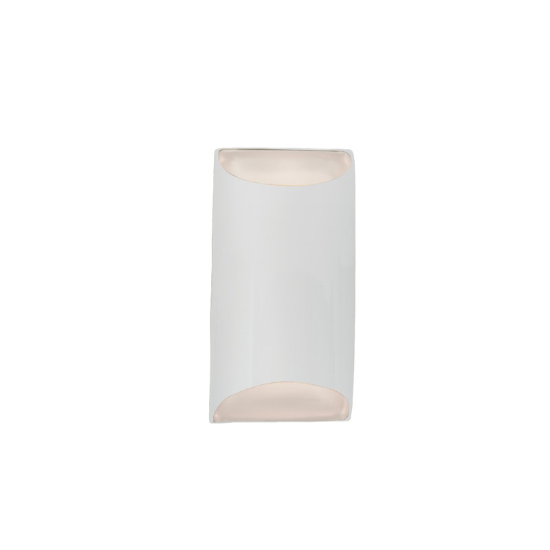 Applique murale en céramique Beda, H 10,75 po x l 5,5 po x P 4 po, Blanc lustré
