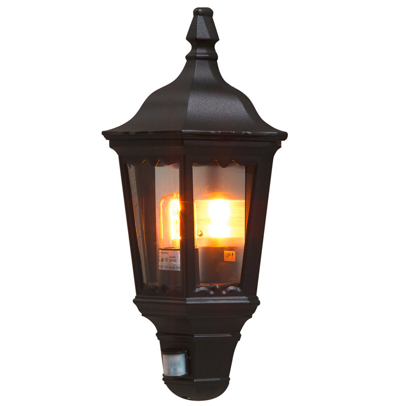 Firenze 49.5cm H Outdoor Wall Lantern, Black, Motion Sensor