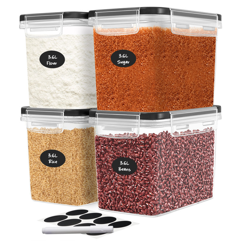 Les contenants hermétiques pour aliments comprennent 8 étiquettes et un marqueur