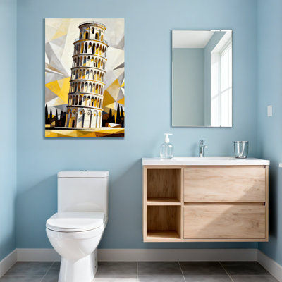 Motif géométrique de tour et paysage urbain