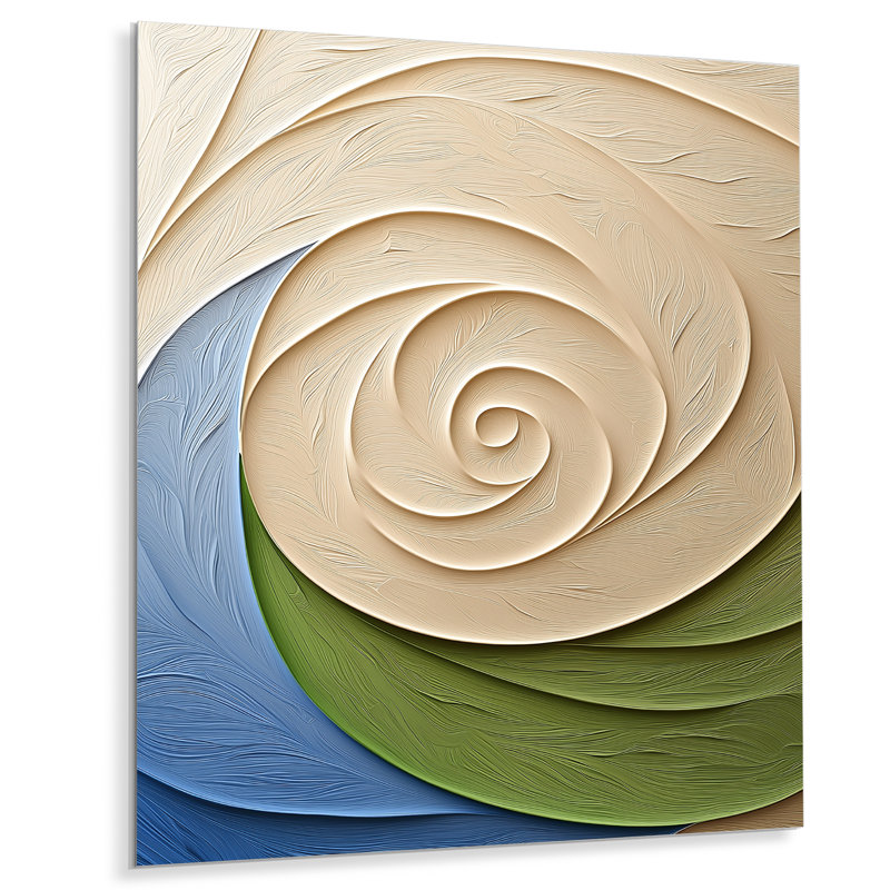 Abstrait bleu vert, éclipse de rose - art mural floral en métal, rose, H 20 po x l 12 po x P 0,84 po