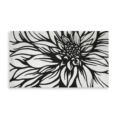 Dahlia Flower Monochrome Tablecloth - Indoor/Outdoor Decor
