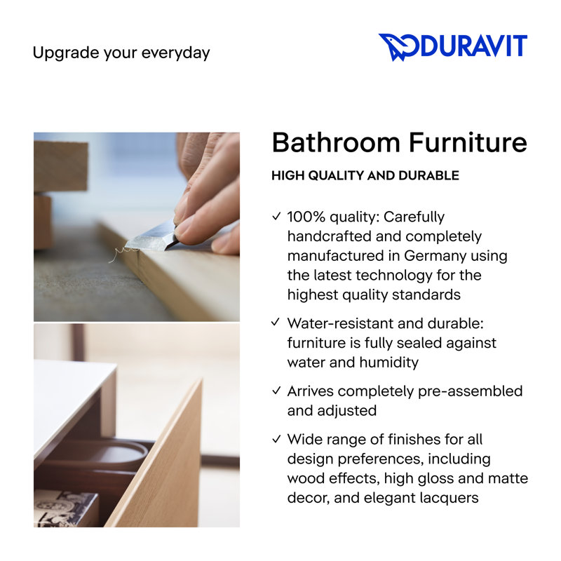 Meuble-lavabo mural simple 32 po Duravit, Noyer naturel