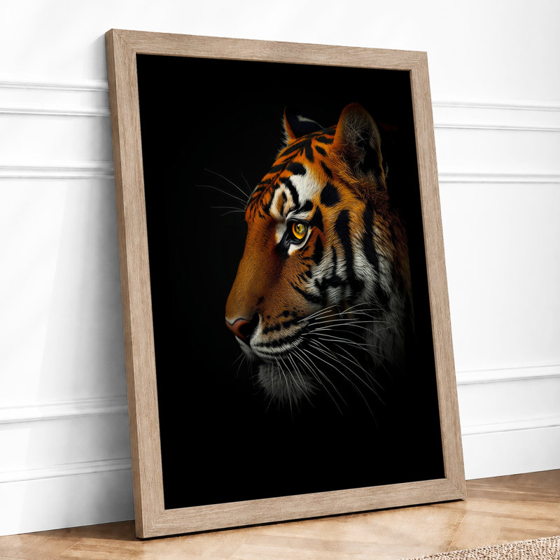 Tiger's Gaze Modern - Framed Print, Oak, A4 - 29.7 x 21.0 cm