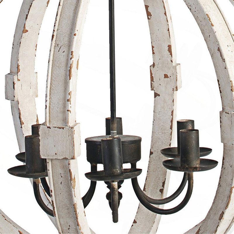 Lustre 22 lumières en bois 22 pouces, style candélabre, classique