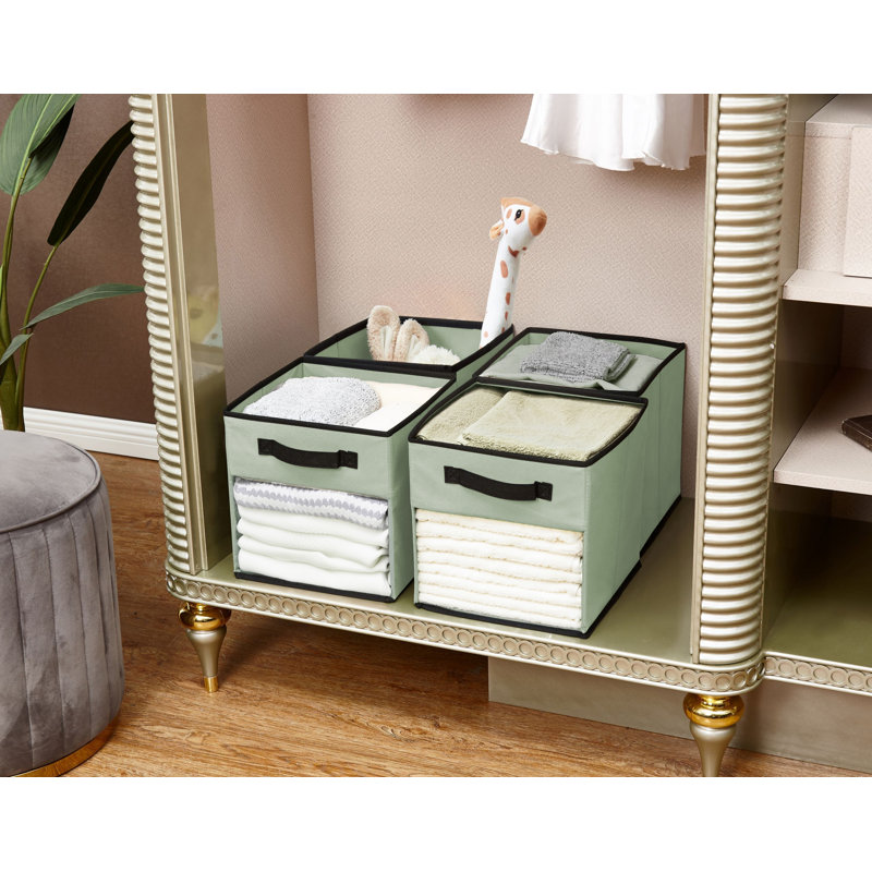 Fabric Cube Set, Green, 13" x 13" x 13"