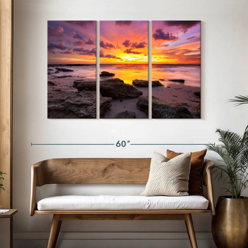 Coucher de soleil à couper le souffle, H 32 po x l 50 po