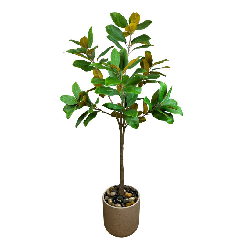 Faux Magnolia Tree in Fiberstone Planter