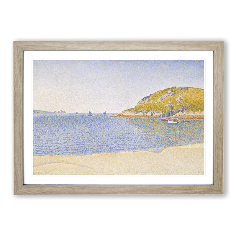 Port of Saint-Cast by Paul Signac - Framed Print, 27cm H x 36cm W x 2cm D, Oak Framed